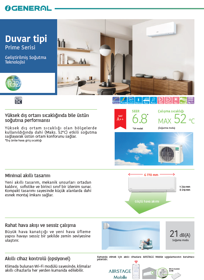 general klima prime serisi özellikleri