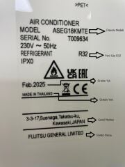 Fujitsu Prime 12.000 BTU A++ Inverter Klima R32 ASEH12KLTA